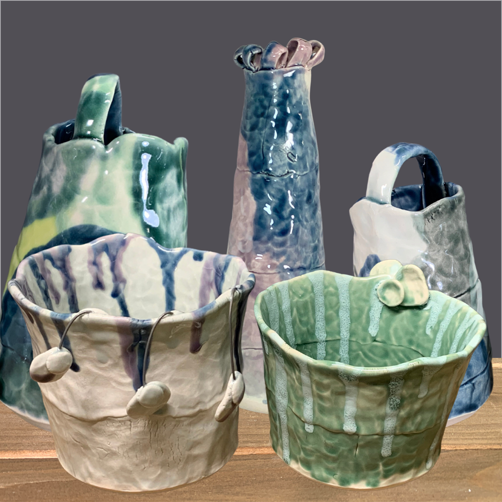 Handmade leaf vases